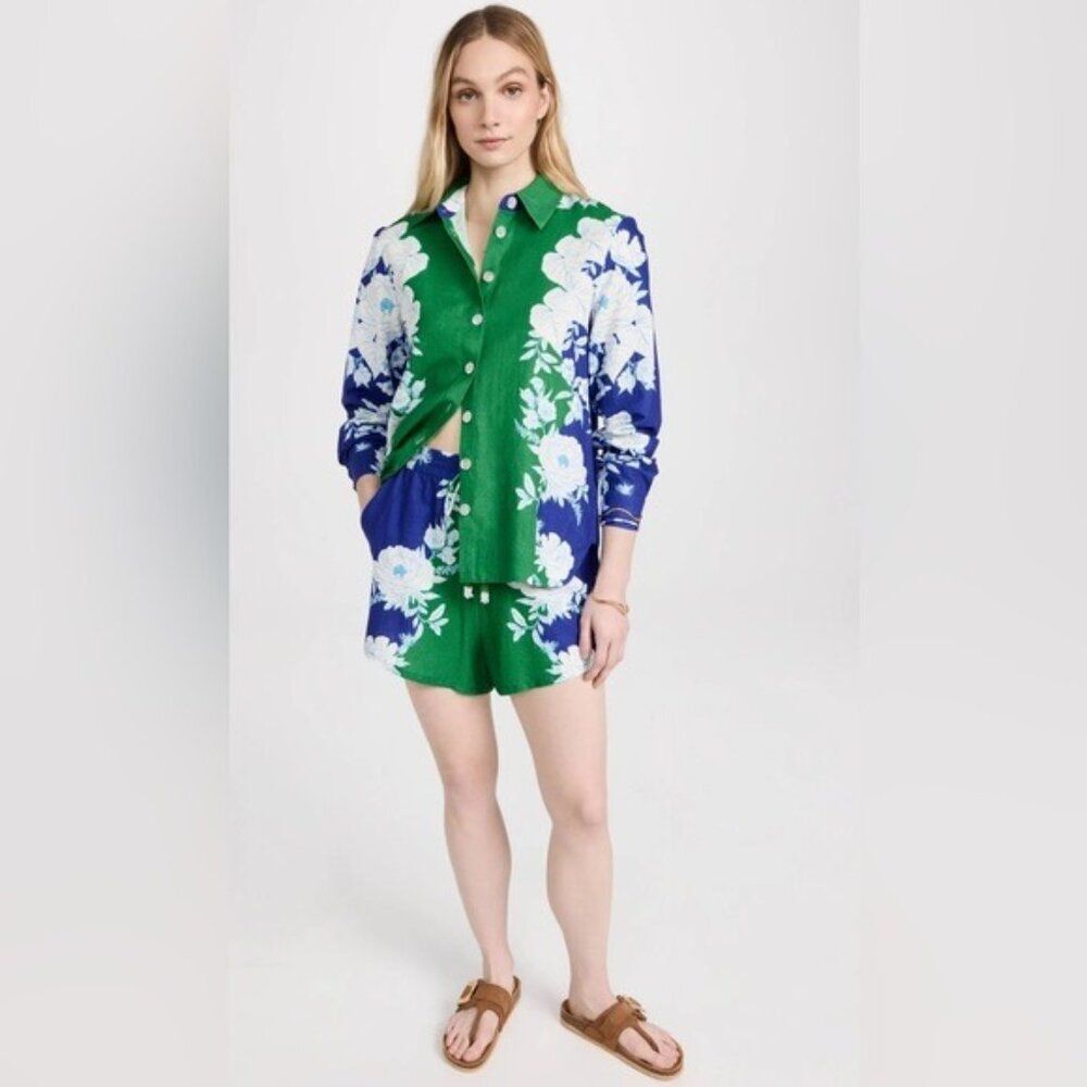 FarmRio Soft Garden Linen Blend Floral Shirt, NWT, Size XL - Picture 10 of 16
